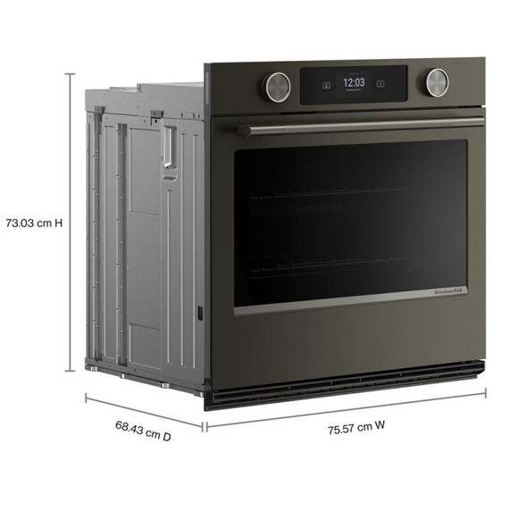Kitchenaid® 30-inch Smart Electric Single Wall Oven with Intelligent Cooking Camera - Black Ore KOES930SBE