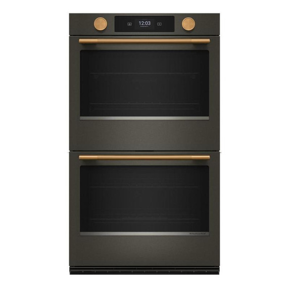 Kitchenaid® 30-inch Smart Electric Double Wall Oven with Intelligent Cooking Camera - Black Ore KOED930SBE