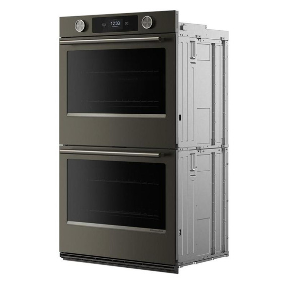 Kitchenaid® 30-inch Smart Electric Double Wall Oven with Intelligent Cooking Camera - Black Ore KOED930SBE