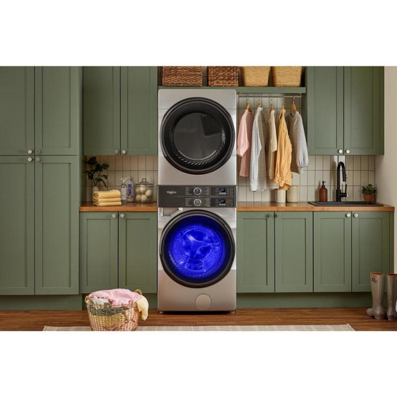 Whirlpool® Smart ENERGY STAR® Front Load Laundry Tower 5.2 cu. ft. Washer & 7.4 cu. ft. Electric Dryer with UV Clean Technology and FreshFlow™ Vent System YWEF5727TR