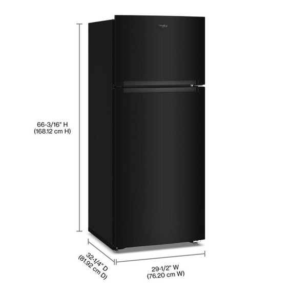 Whirlpool® 28-inch Wide Top Freezer Refrigerator with Total Coverage Cooling- 18.0 Cu. Ft. WRTX5118TB