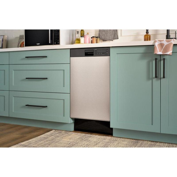 Whirlpool® 18" Stainless Steel Dishwasher with Half Load Cycle and Triple Spray Arms - 48 dBA WDFS5118SS