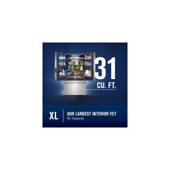 Maytag® 31 Cu. Ft. XL Capacity French Door Bottom Mount Refrigerator with Ice + Water MRFF4336TZ
