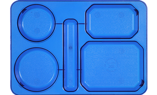 Five compartments, overall size 9 ¼” width x 13 ¼” length x 1” deep - Blue