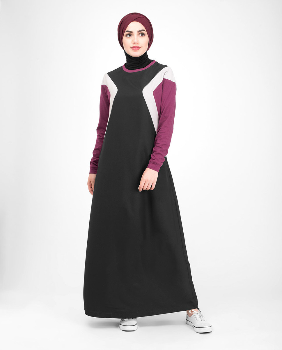 Colour Blocking Jilbab With Curves - Abaya, Jilbab, Islamic Fashion ...