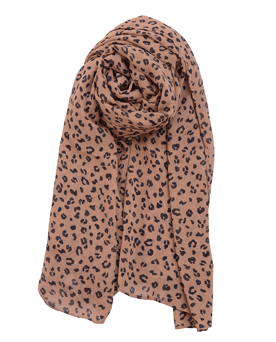 Real Beige Printed Georgette Scarf - Great Britain