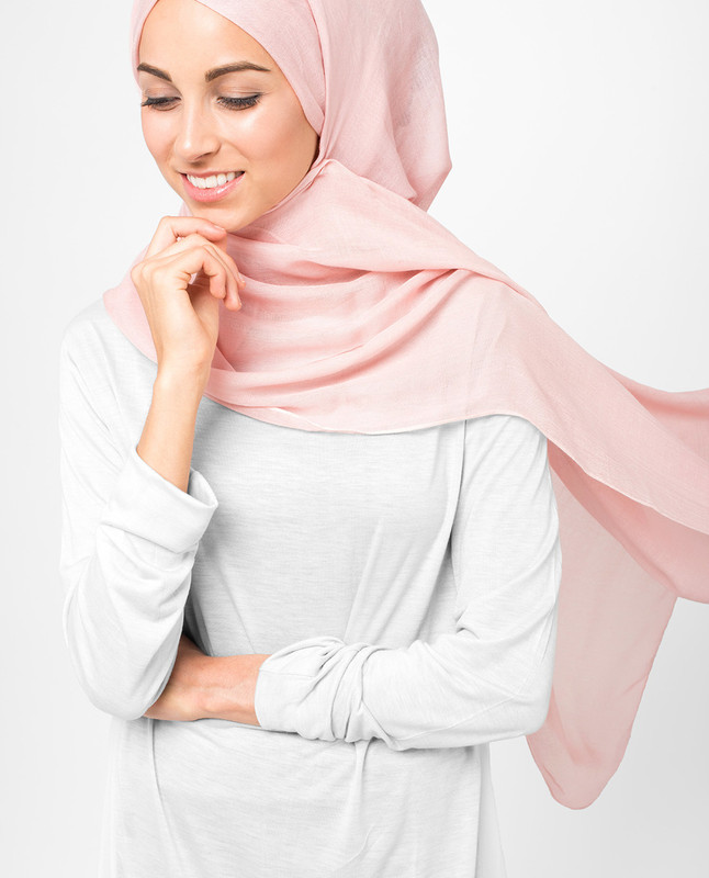 Silver Pink Viscose Hijab