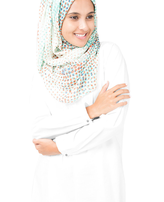 Flamingo White Hijab