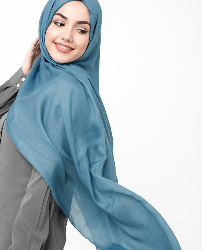 Blue Steel Viscose Hijab