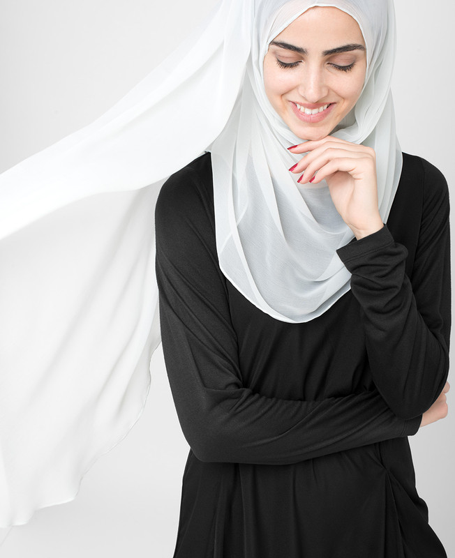 Glacier Grey Pinless PolyChiffon Hijab