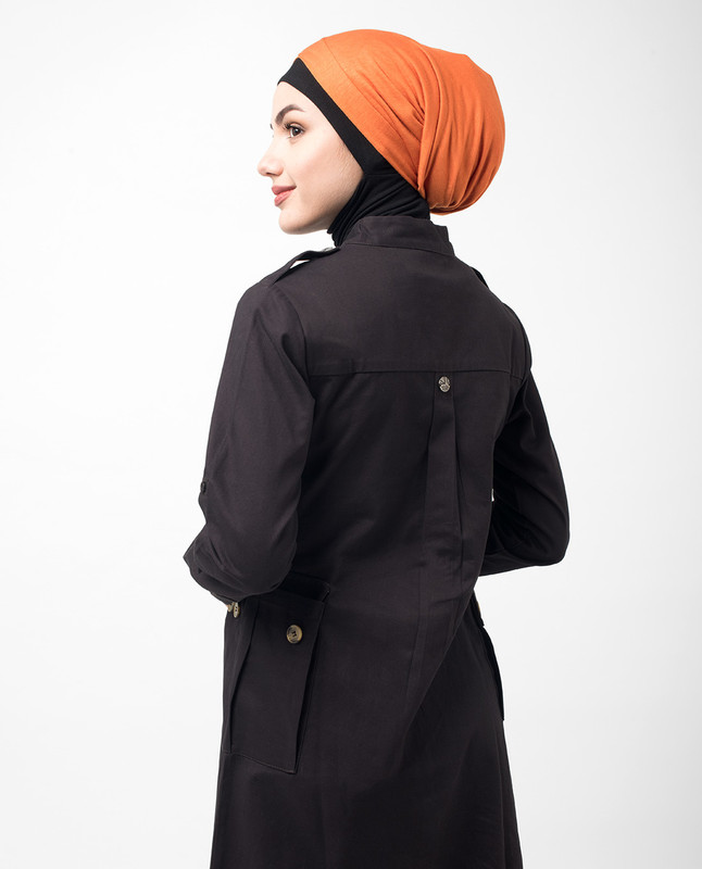 Button Down Military Brown Urban Jilbab