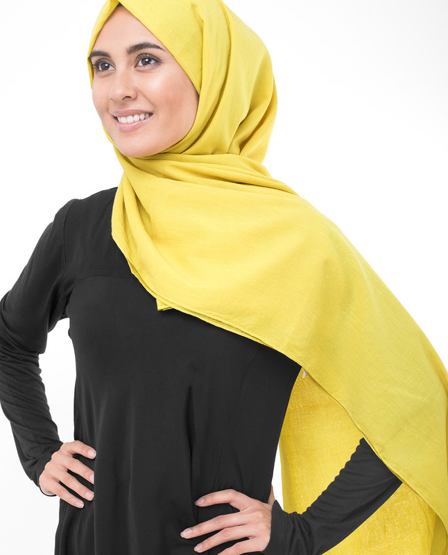 Cellery Yellow Cotton Voile Scarf
