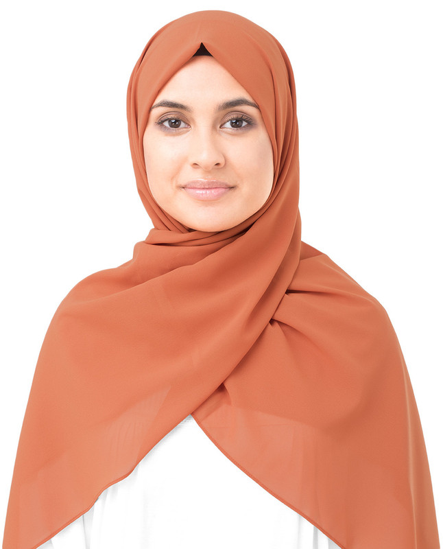 Apricot Orange Poly Georgette Scarf