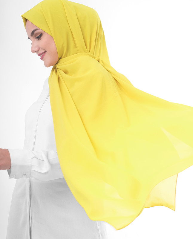 Yellow hijab outfit scarf