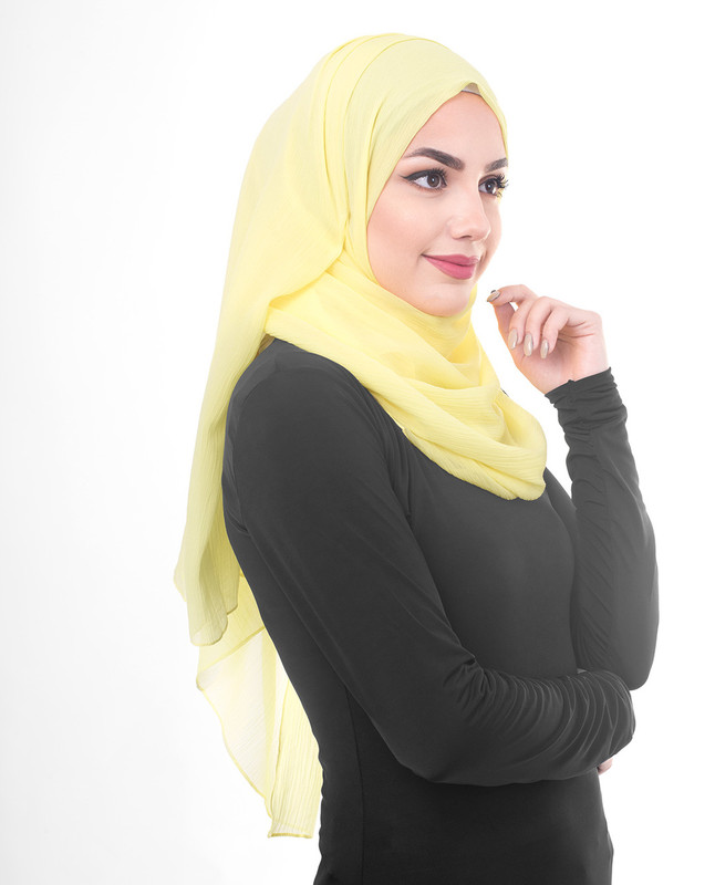 Yellow hijab outfit scarf