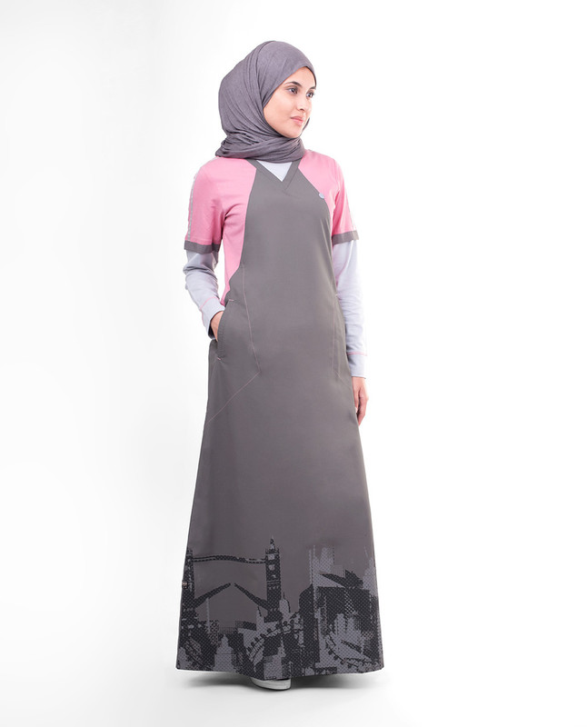 Dark grey abaya jilbab