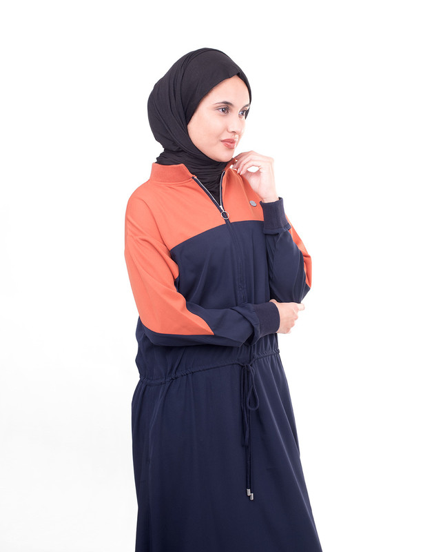 Front zipper abaya jilbab