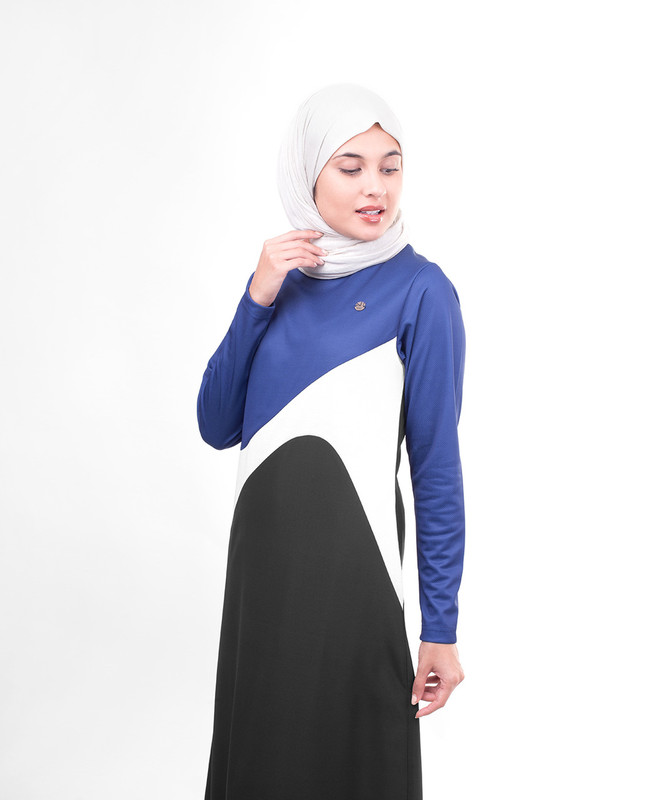 Black and white casual abaya jilbab