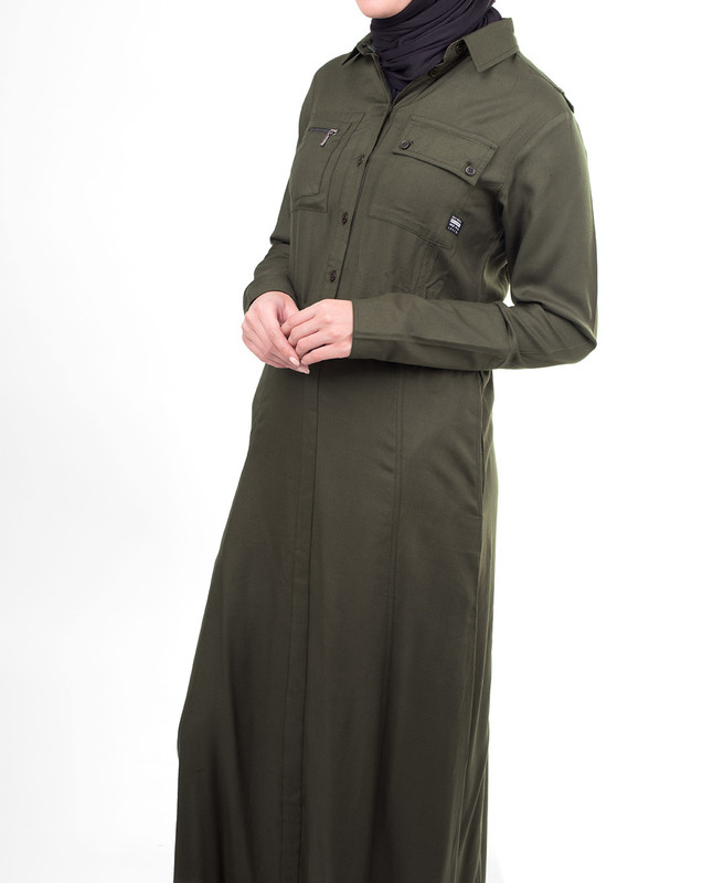 Green belted jilbab abaya