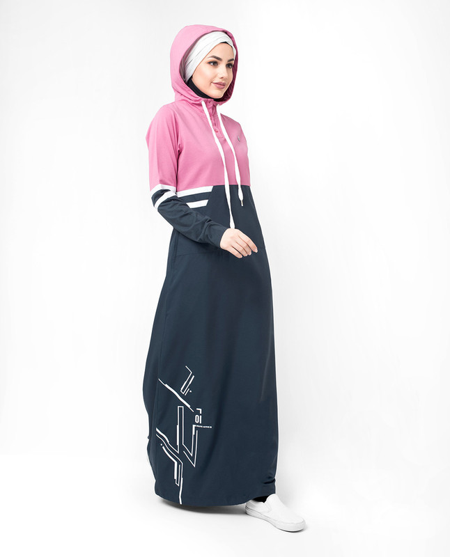 Dark grey abaya outfit