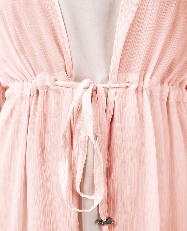 Baby Pink Waist Tie Up Outerwear