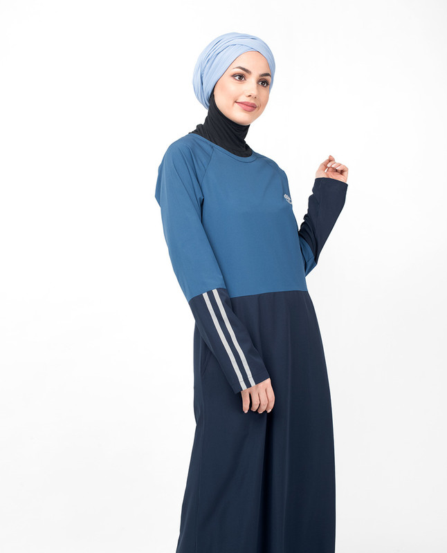 Blue Raglan Sleeve Sporty Jilbab