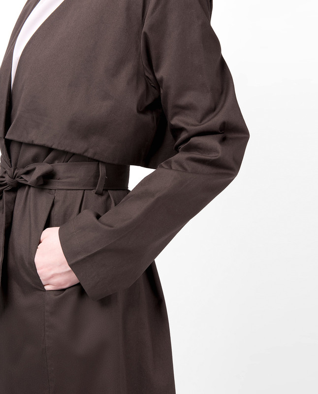 Coffee Wrap Trench Coat