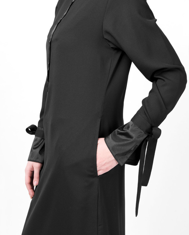 Black Satin Abaya