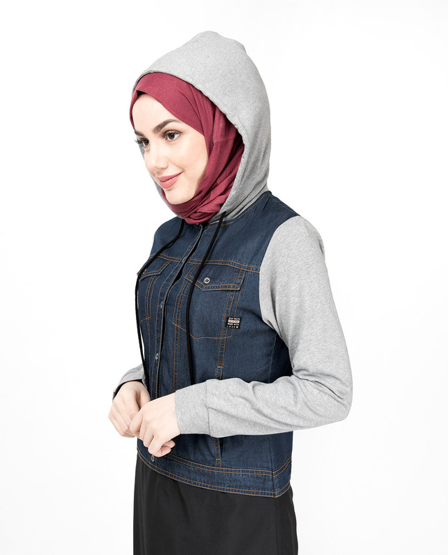 Hooded Jersey & Denim Jilbab