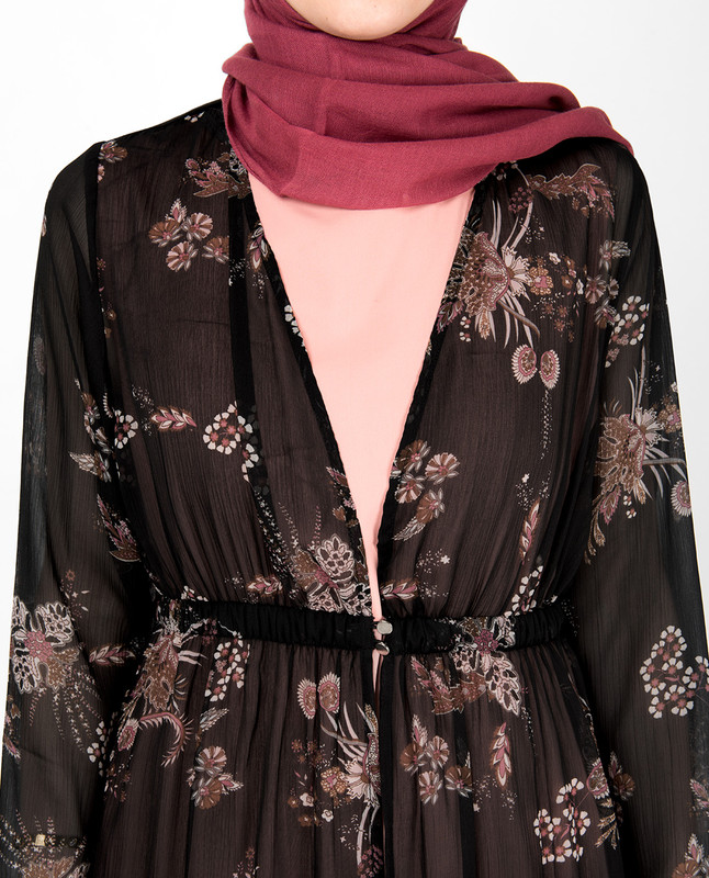 Black Floral Sheer Outerwear