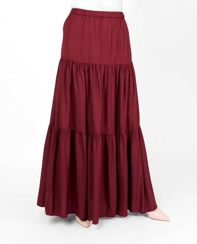 Full Length Black Flared Skirt Online