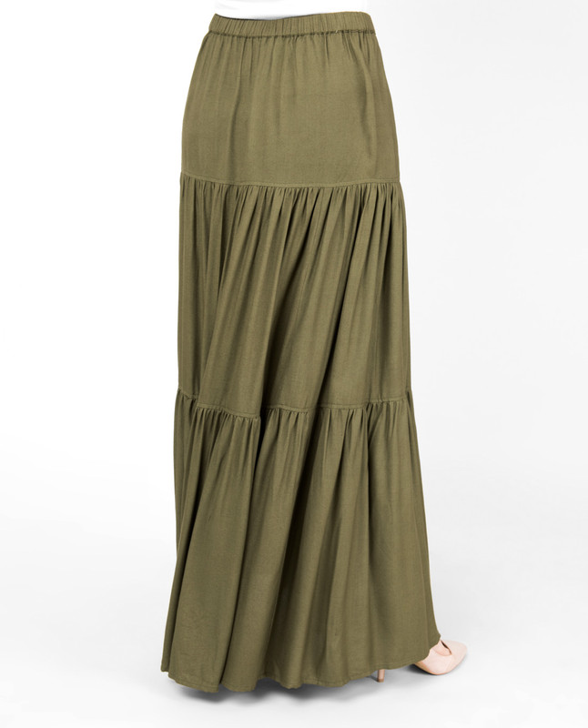 Martini Olive Boho Gypsy Full Length Skirt