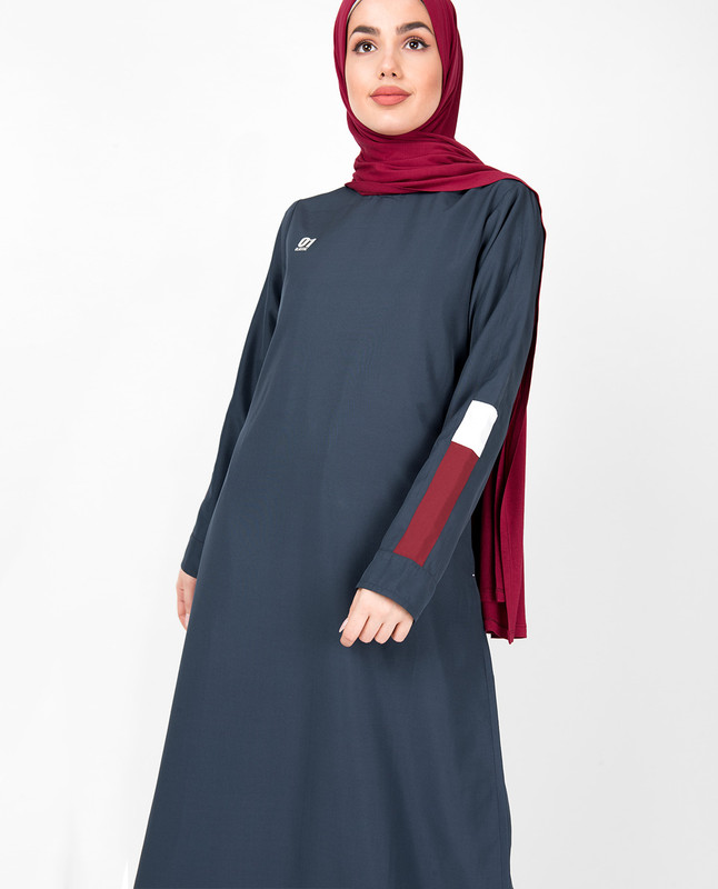 Iris Blue Round Neck Jilbab