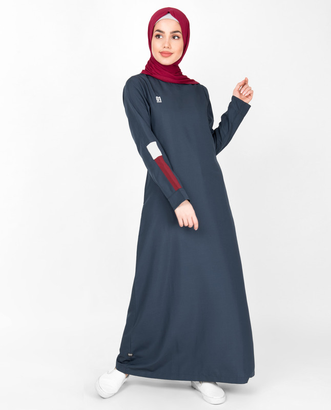 Iris Blue Round Neck Jilbab