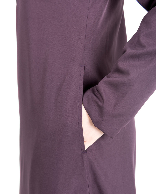 Plum & Black Button Neck Jilbab