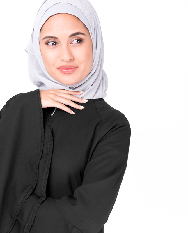 Bell Sleeve Black Lace Abaya