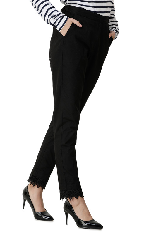 Black Lace Extendable Waist Trouser