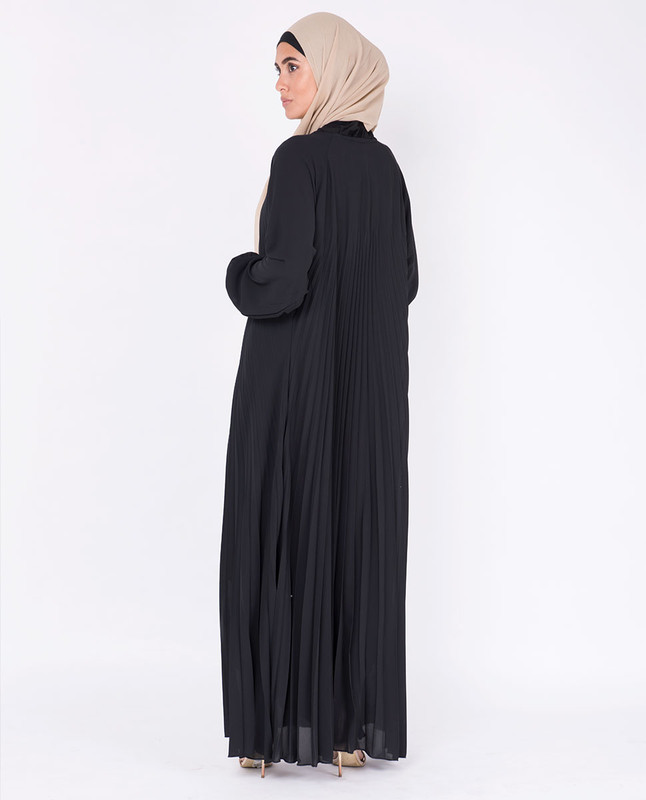 Black Pleated Abaya