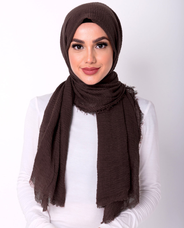 Brown 1 Viscose Crinkle Scarf