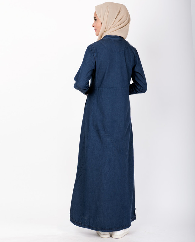 Denim Braided Military Jilbab