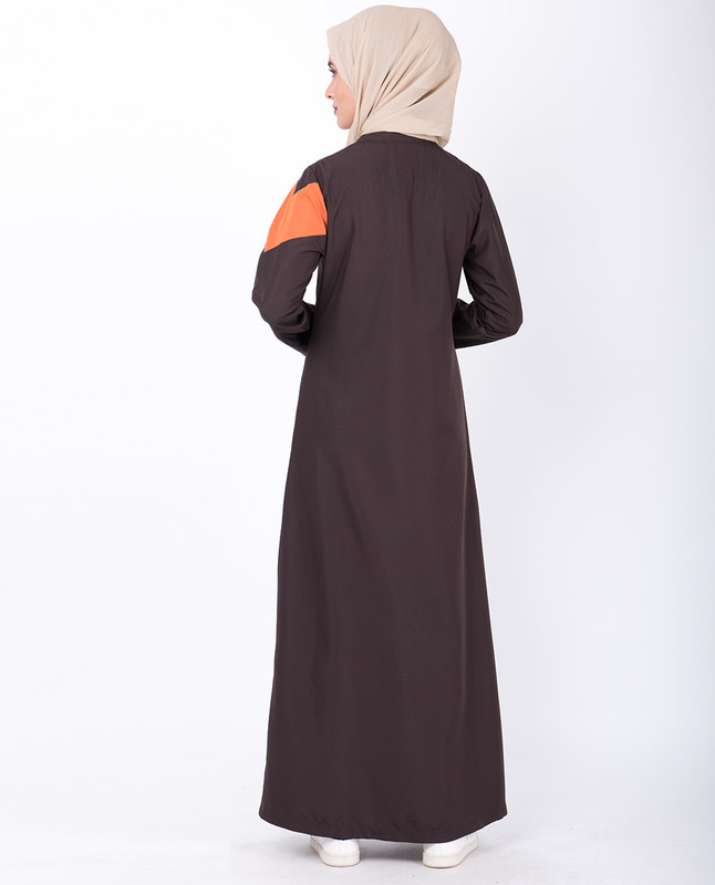 Chocolate Brown Diagonal Stripe Jilbab