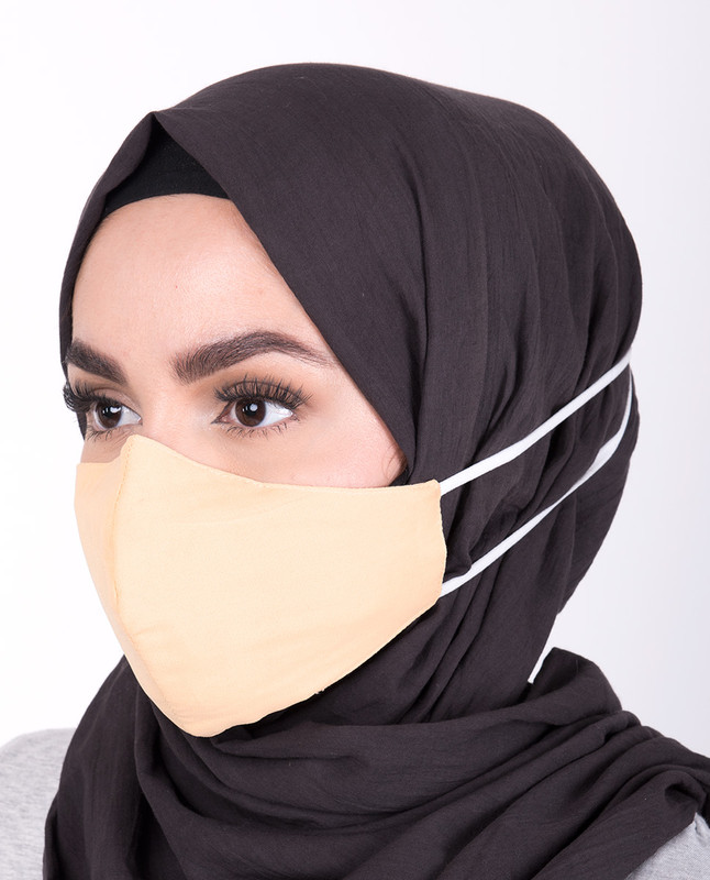 Golden Haze Hijab Friendly Button Fabric Mask