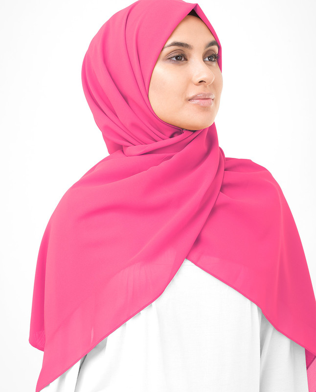 Pink Carnation Poly Georgette Scarf