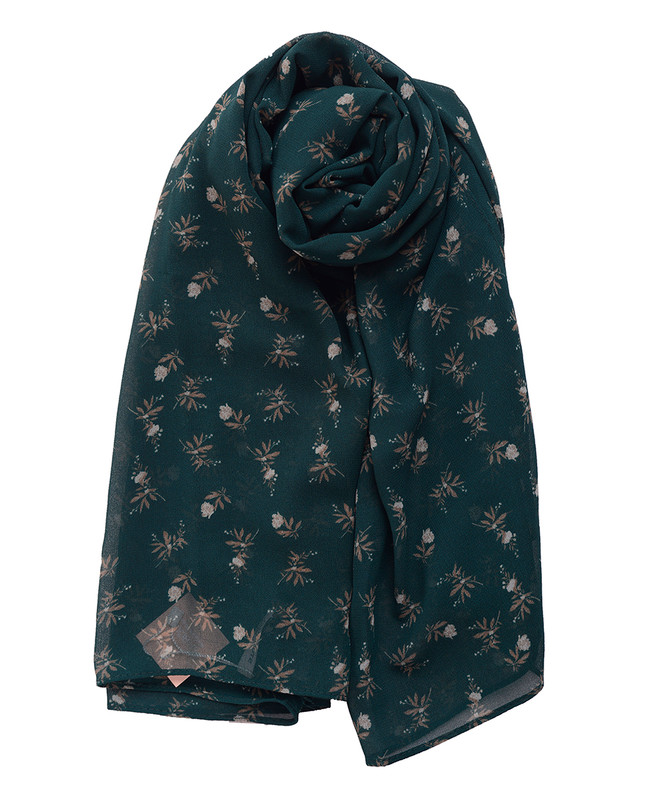 Galapagos Green Floral Georgette Scarf