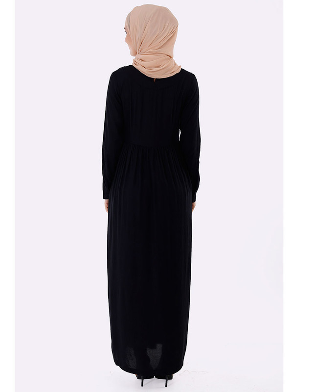 Black With Gold Embroidery Abaya