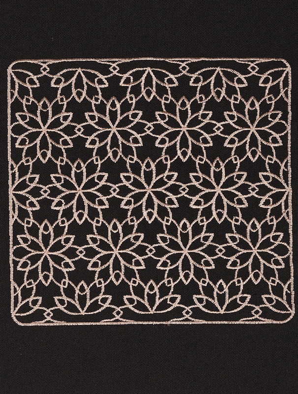 Islamic Geometric Pattern Embroidered Half Prayer Mat