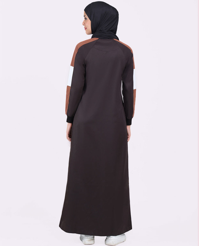 Dark Brown Collared Jilbab