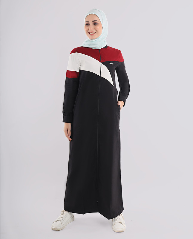 Touch Of Red Smart Black Jilbab