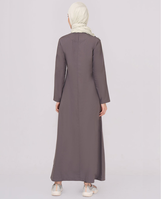 Fossil Grey Kangaroo Pocket Jilbab