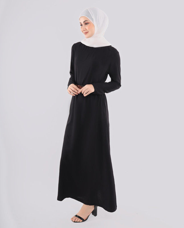 Rich Black Smart Belted Abaya